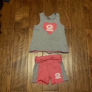 Girls Pink Green Bay Packers Outfit